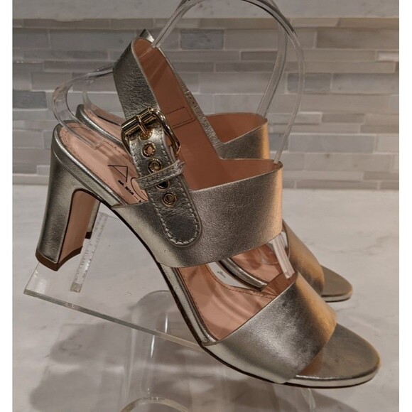 Women's AGL Attilio Giusti Leombruni Diletta Platinum Strappy Sandal 38/8   $495 - Picture 1 of 12